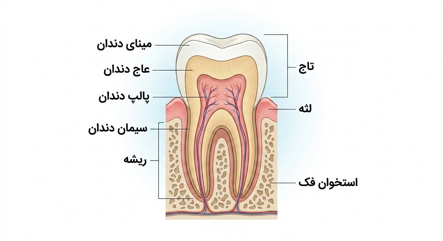 مقاله علمی دندانپزشکی درمانگاه غدیر | درمانگاه شبانه روزی غدیر | معرفی بخش های دندان
